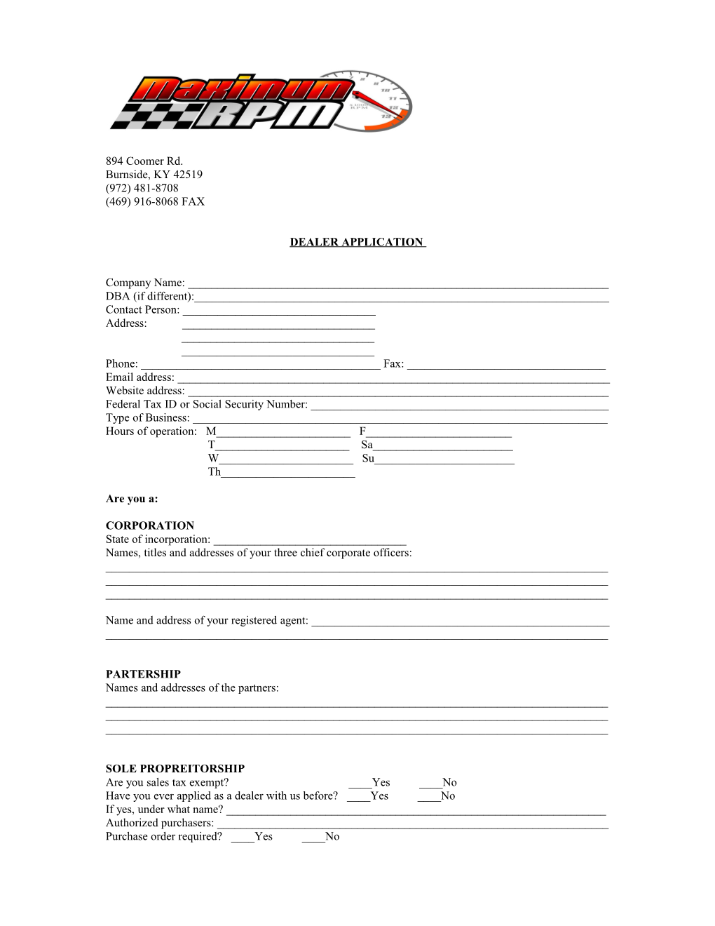 Dealer Application