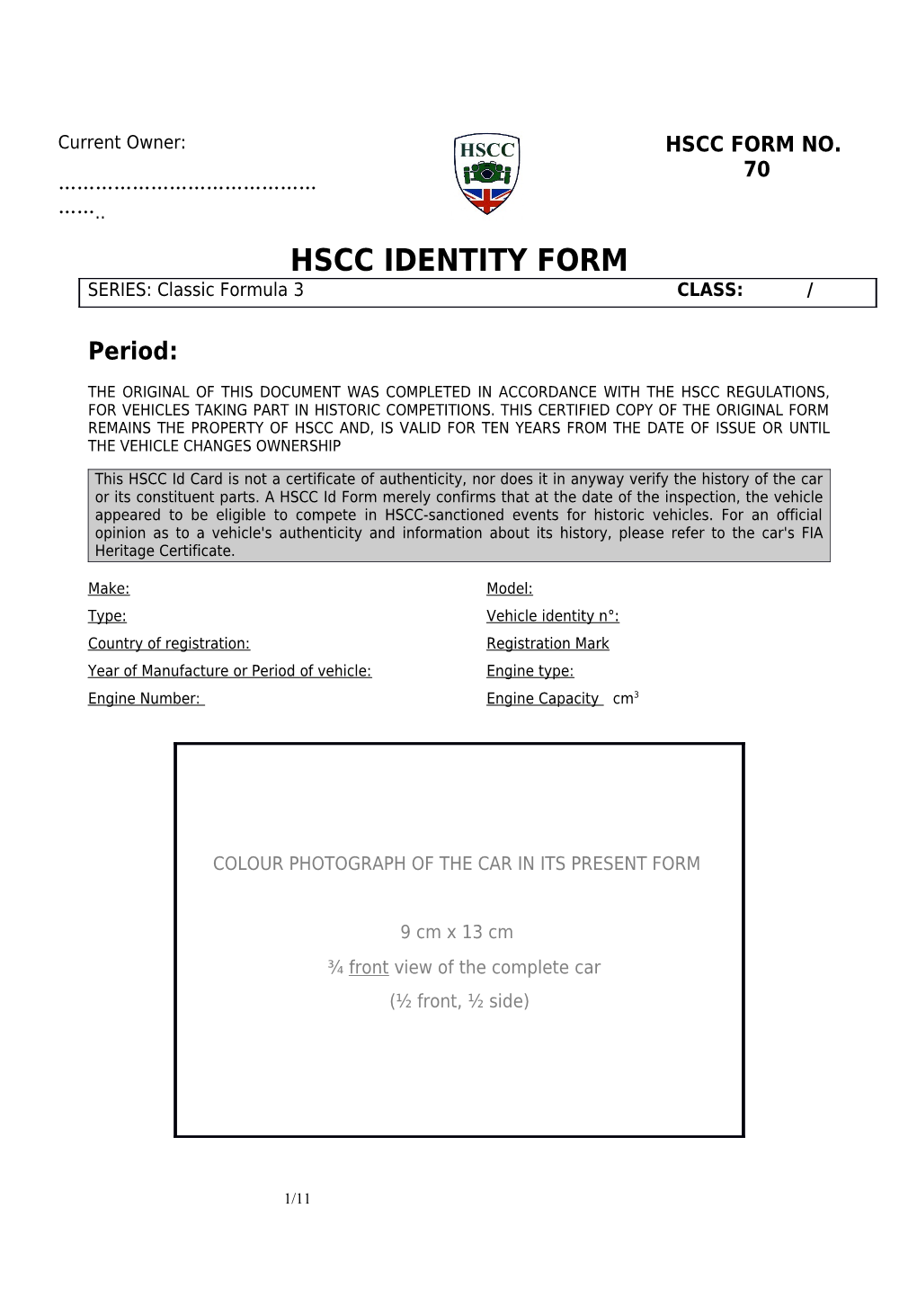 HSCC IDENTITY Form
