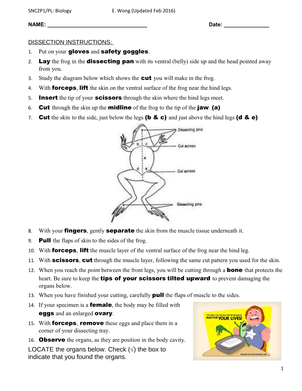 SNC2P1/PL: Biologye. Wong (Updated Feb 2016)