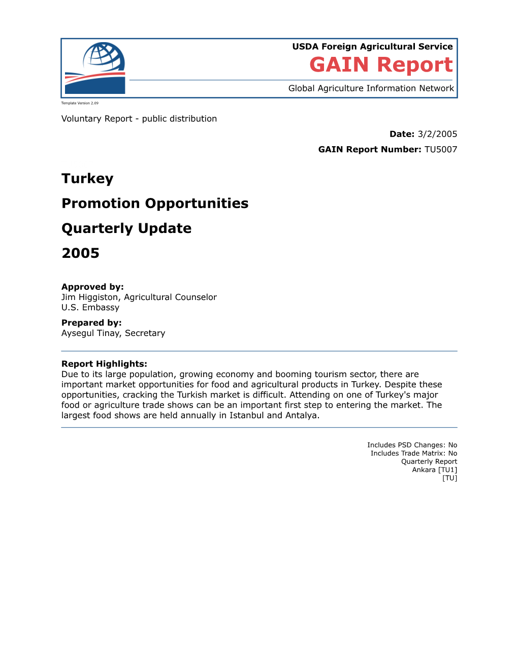 Voluntary Report - Public Distribution s37