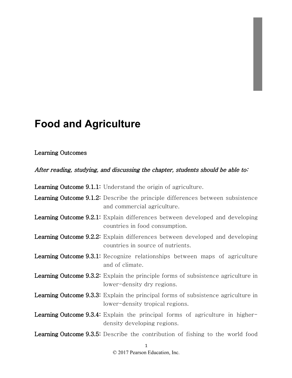 Chapter 9: Food and Agriculture