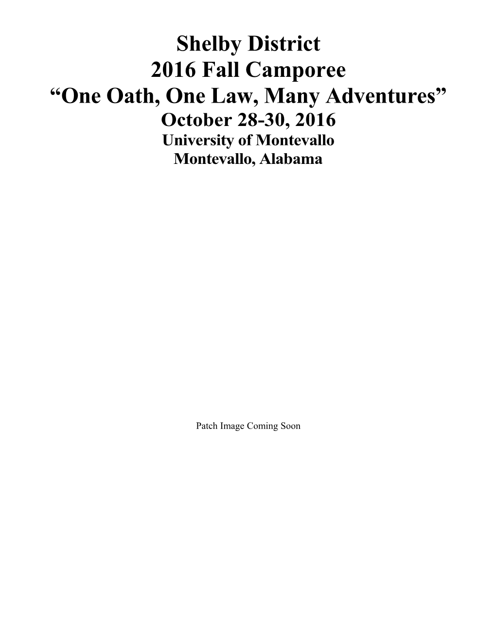 One Oath, One Law, Many Adventures