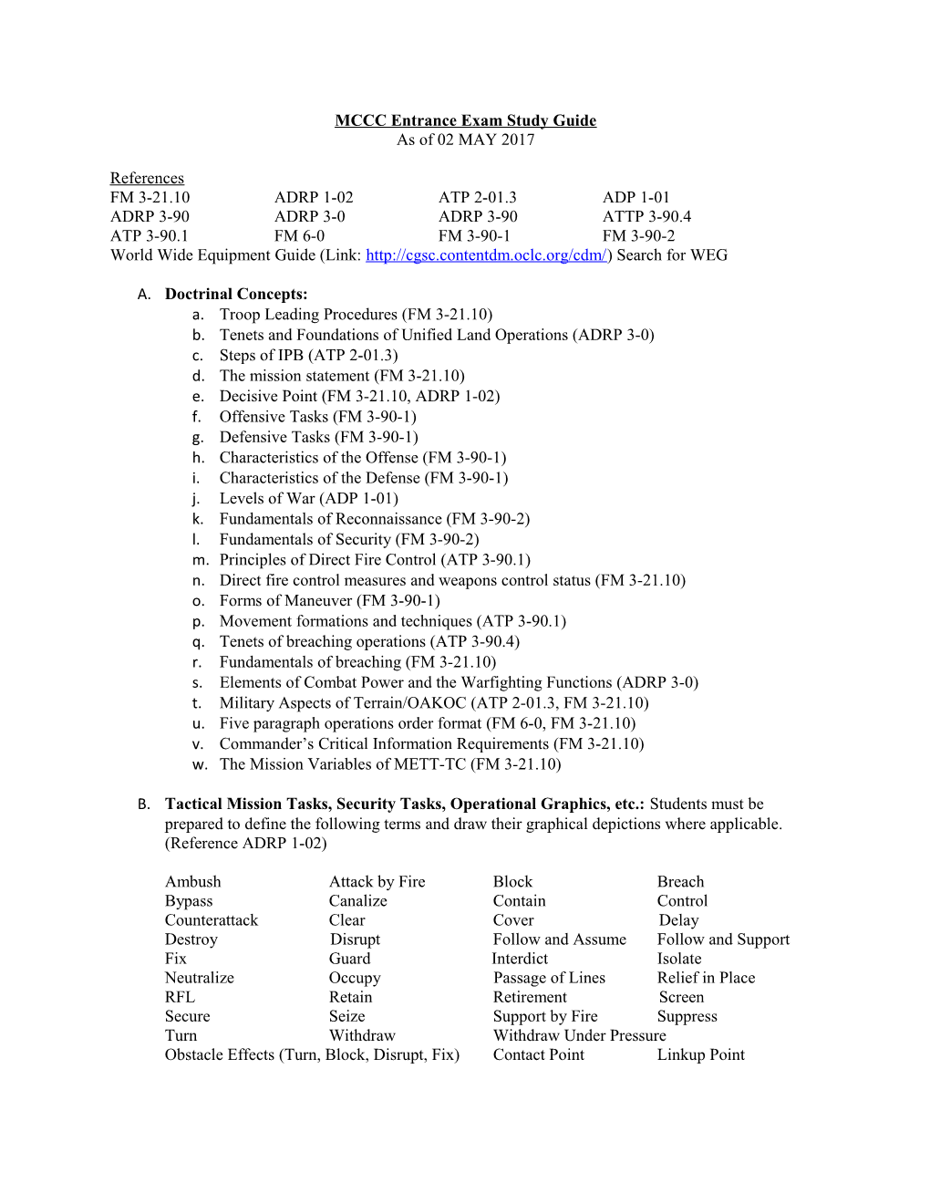 MCCC Entrance Exam Study Guide