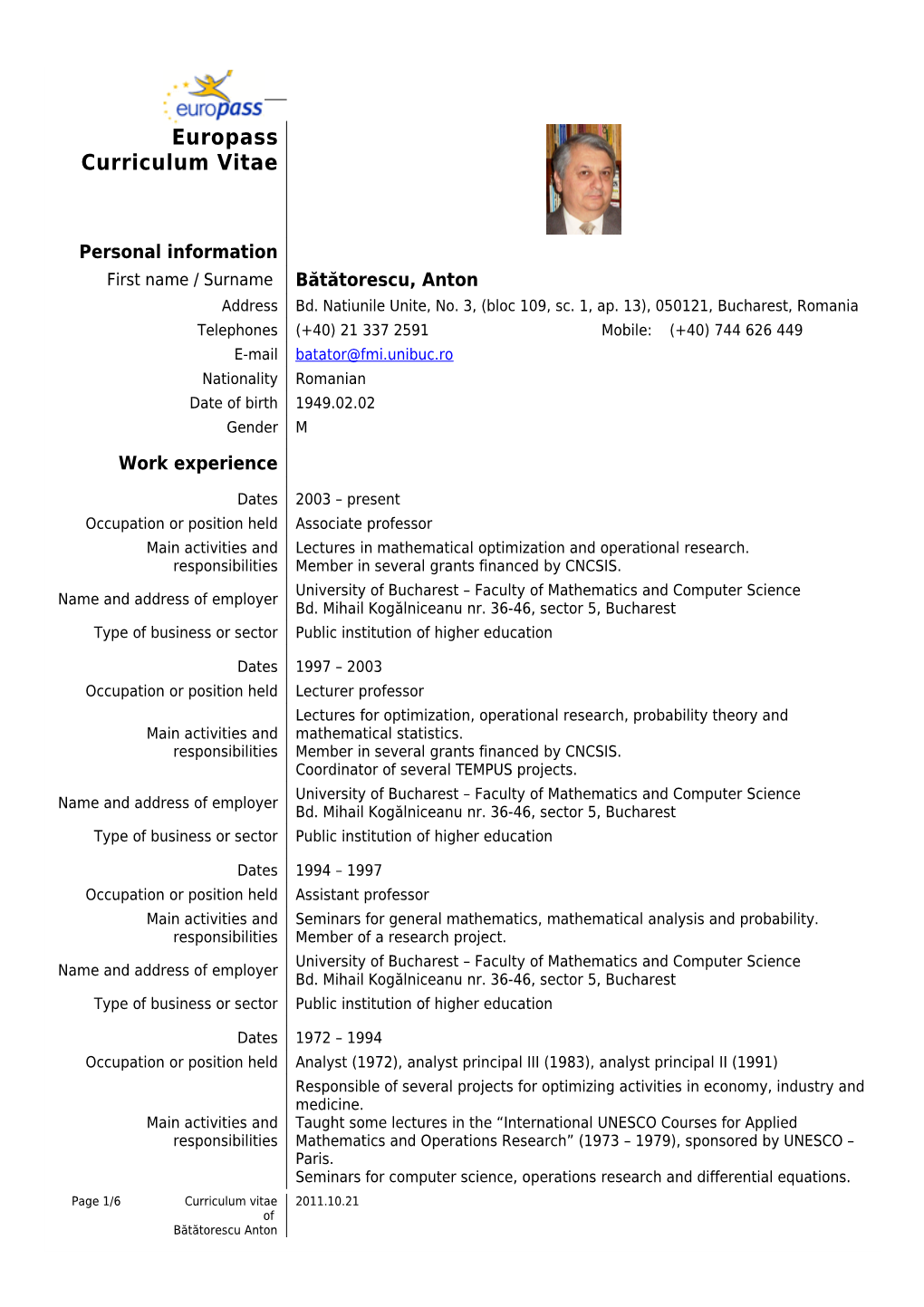 Europass Curriculum Vitae s17