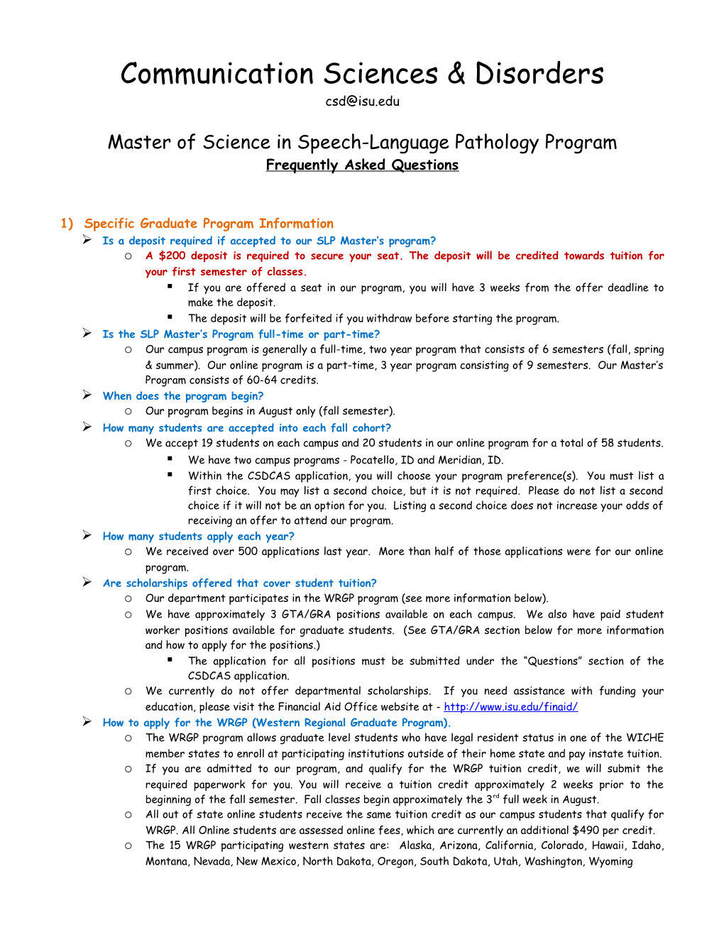 Master of Sciencein Speech-Language Pathology Program