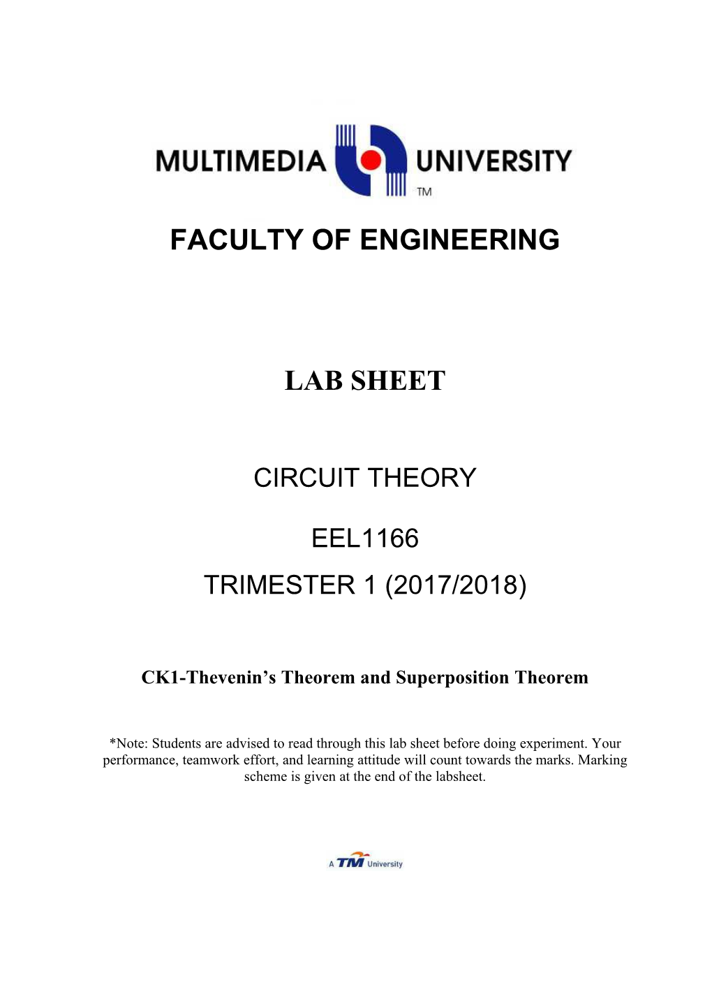 ECT1012 Circuit Theory and Field Theory