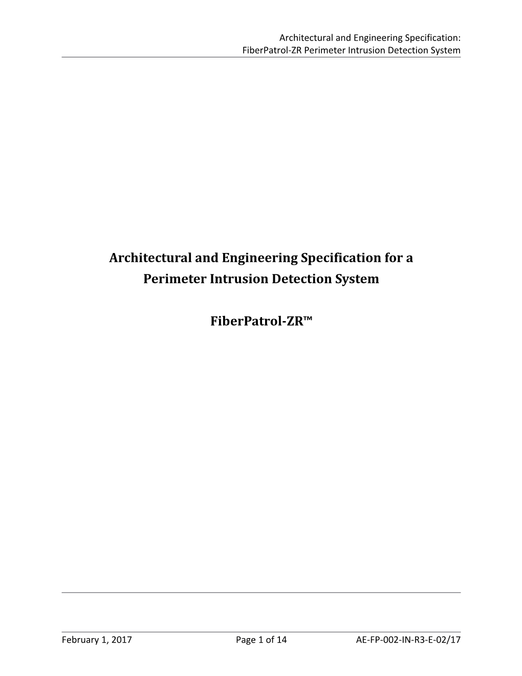 Architectural and Engineering Specification s2