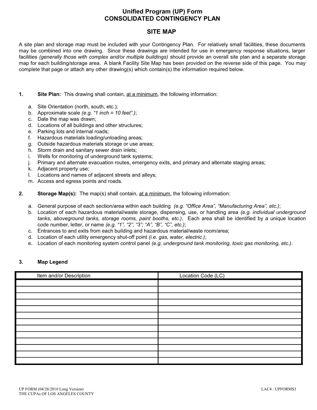 Unified Program (UP) Form