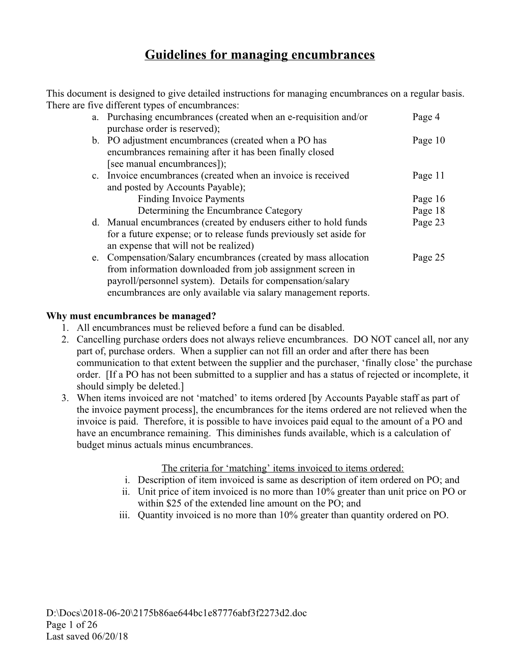 Guidelines for Finmis Purchase Orders & Sponsored Program Subcontracts