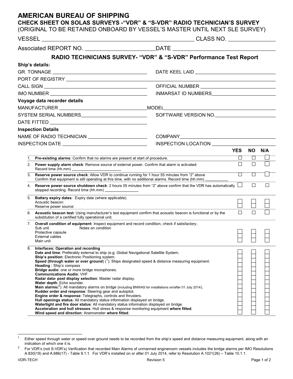 Radio Technicians Survey Slr/Gmdss s1