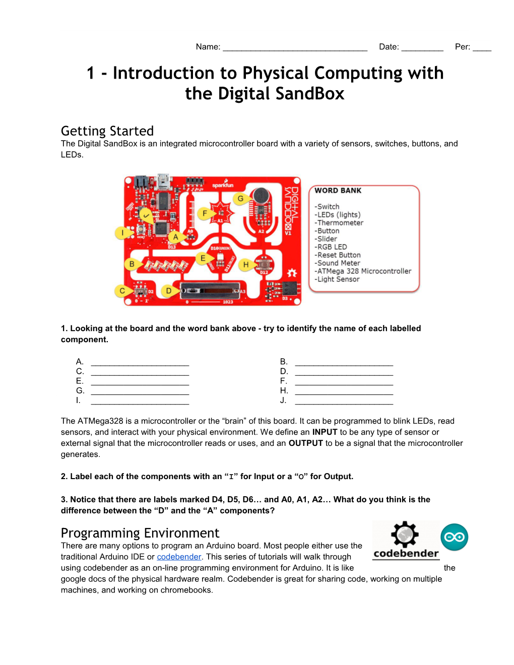 1 - Introduction to Physical Computing With