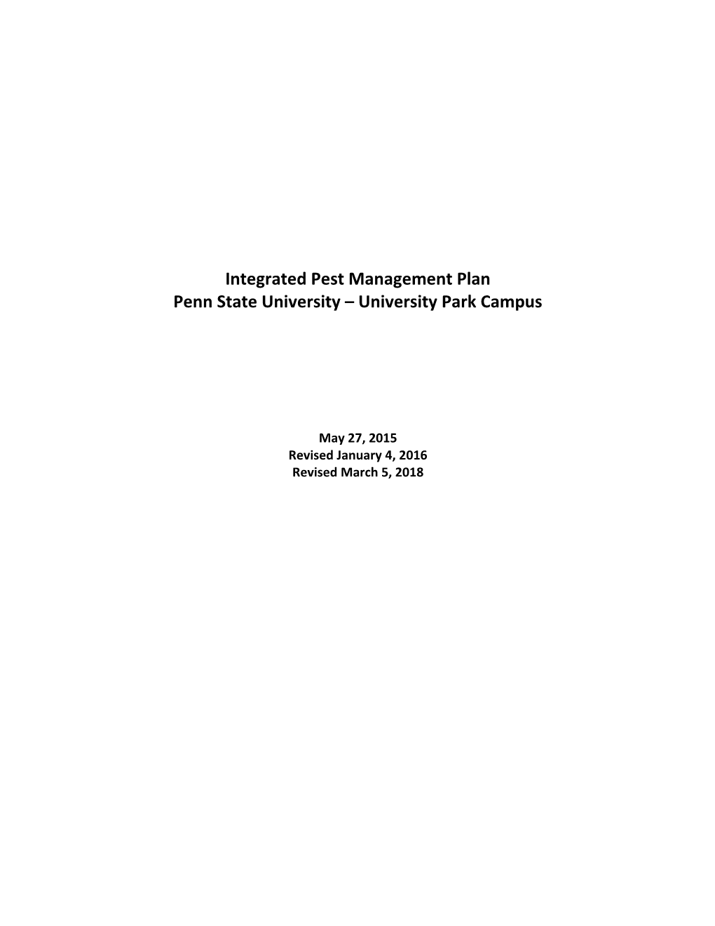 Integrated Pest Management Plan