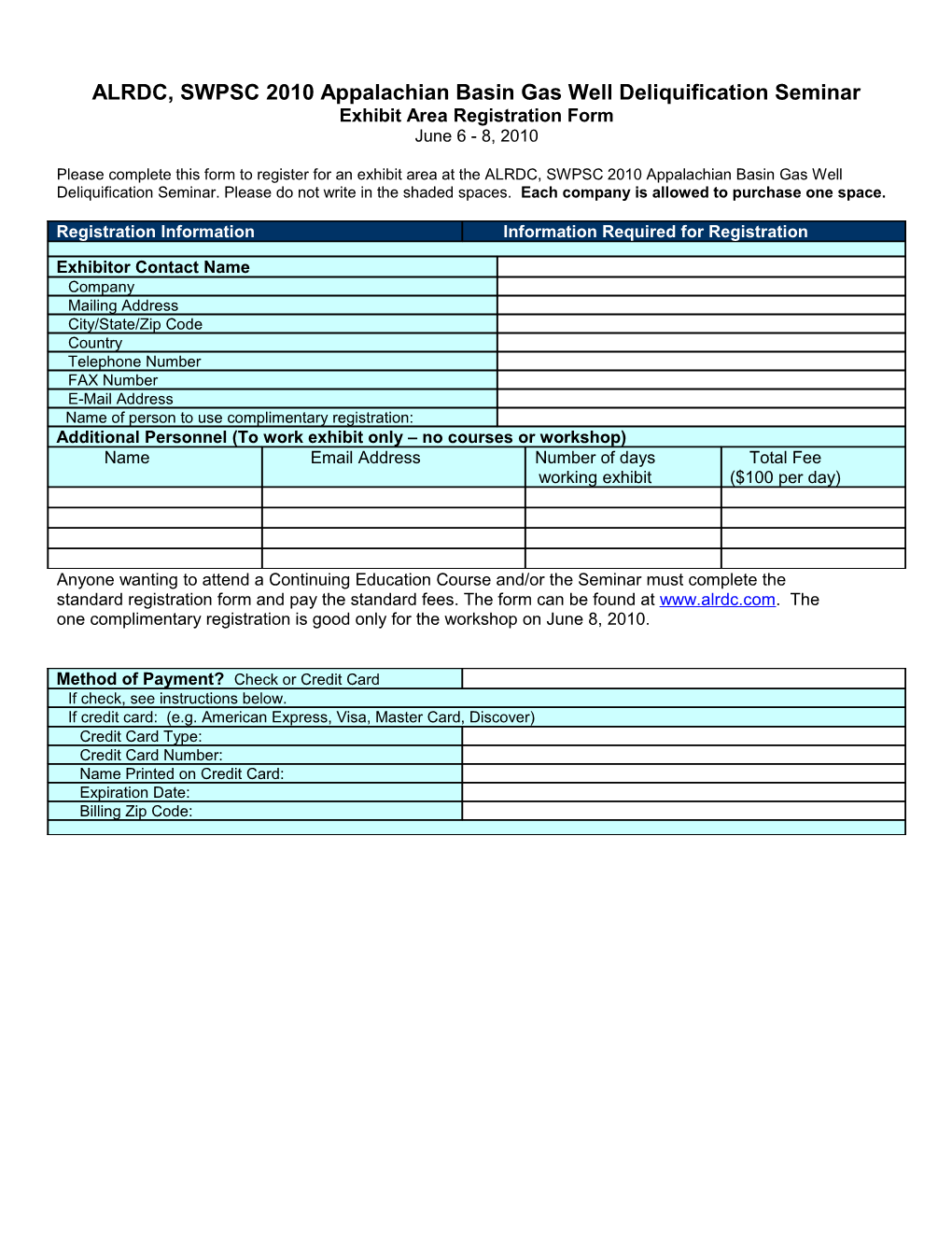 2010 Gas Well Deliquification Workshop Page 2