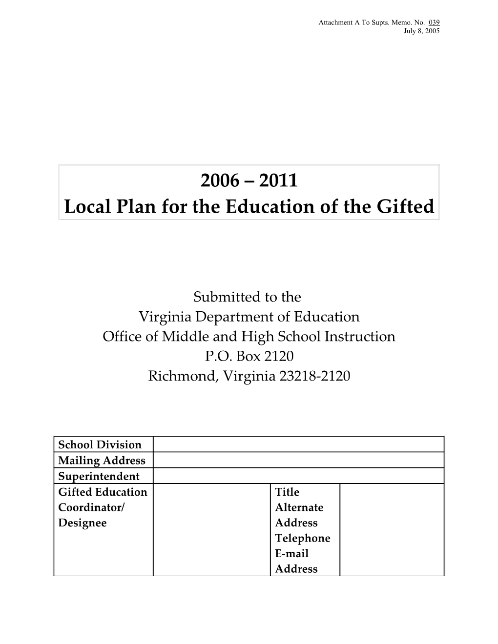 Local Plan for the Education of the Gifted s1