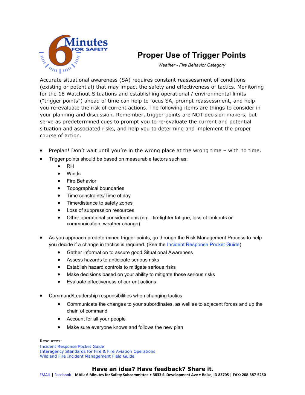 Trigger Points Should Be Based on Measurable Factors Such As