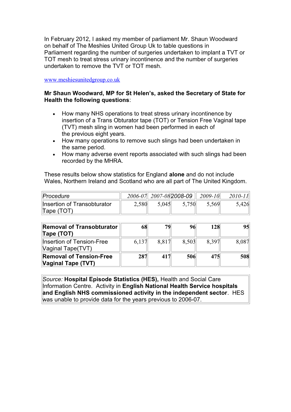 Mr Shaun Woodward, MP Forst Helen S, Asked the Secretary of State for Health the Following