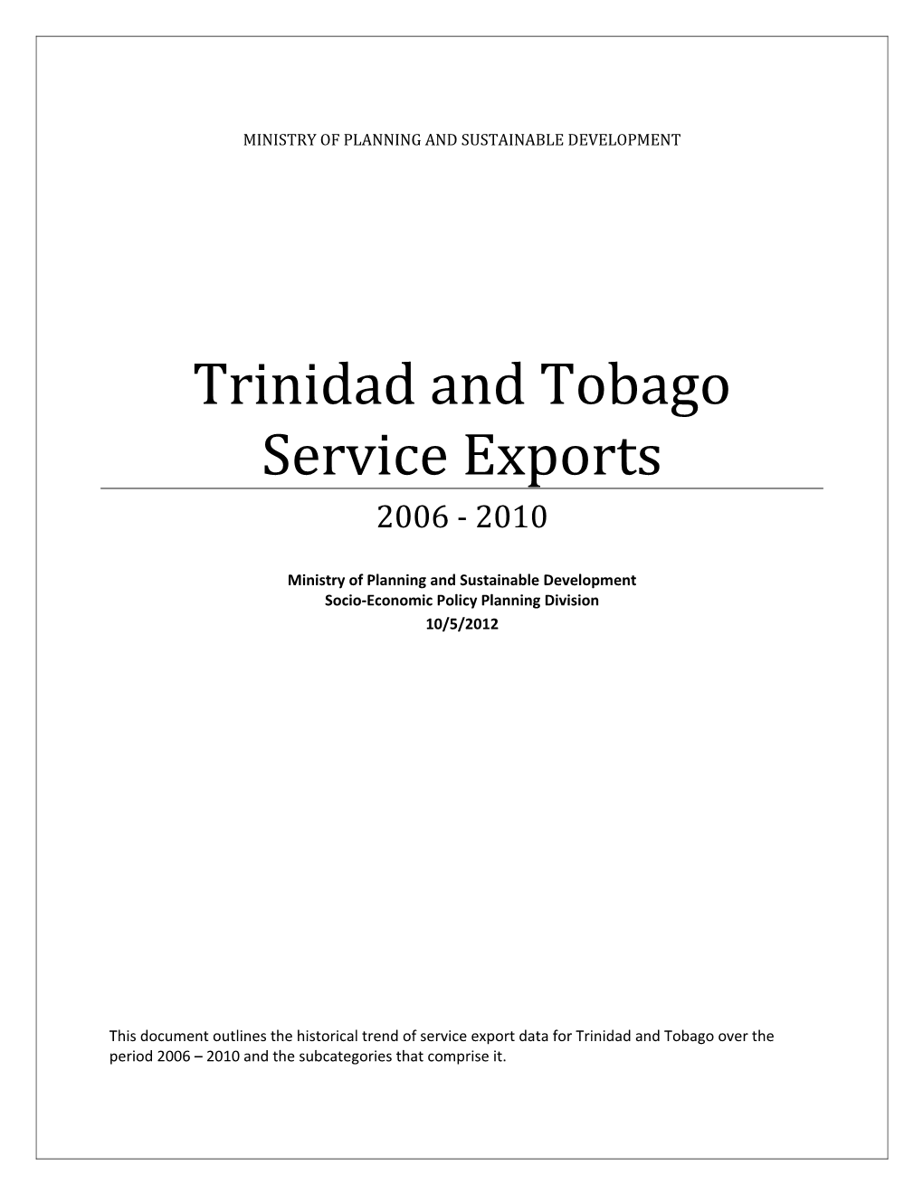 Trinidad and Tobago Service Exports