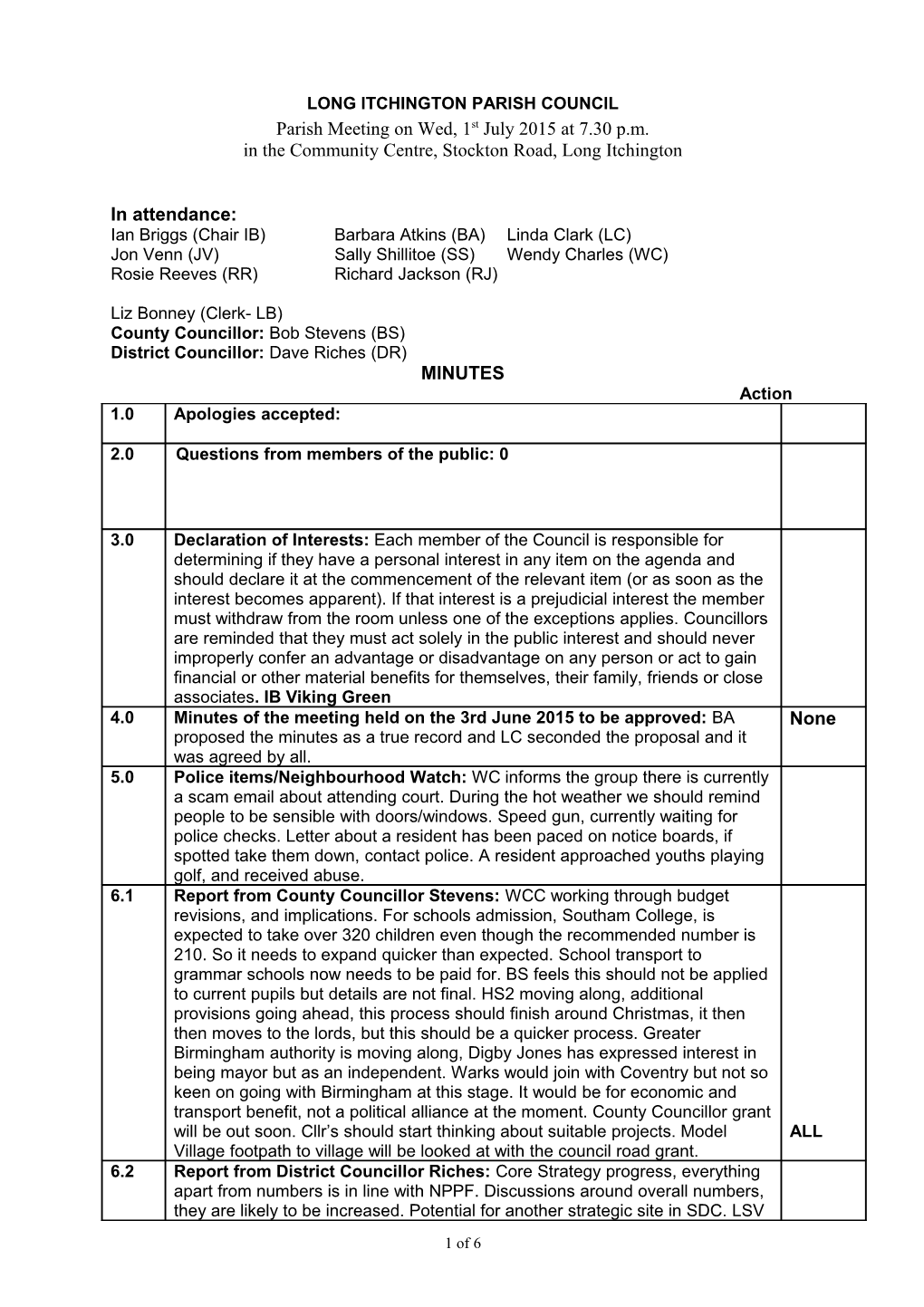 Long Itchington Parish Council