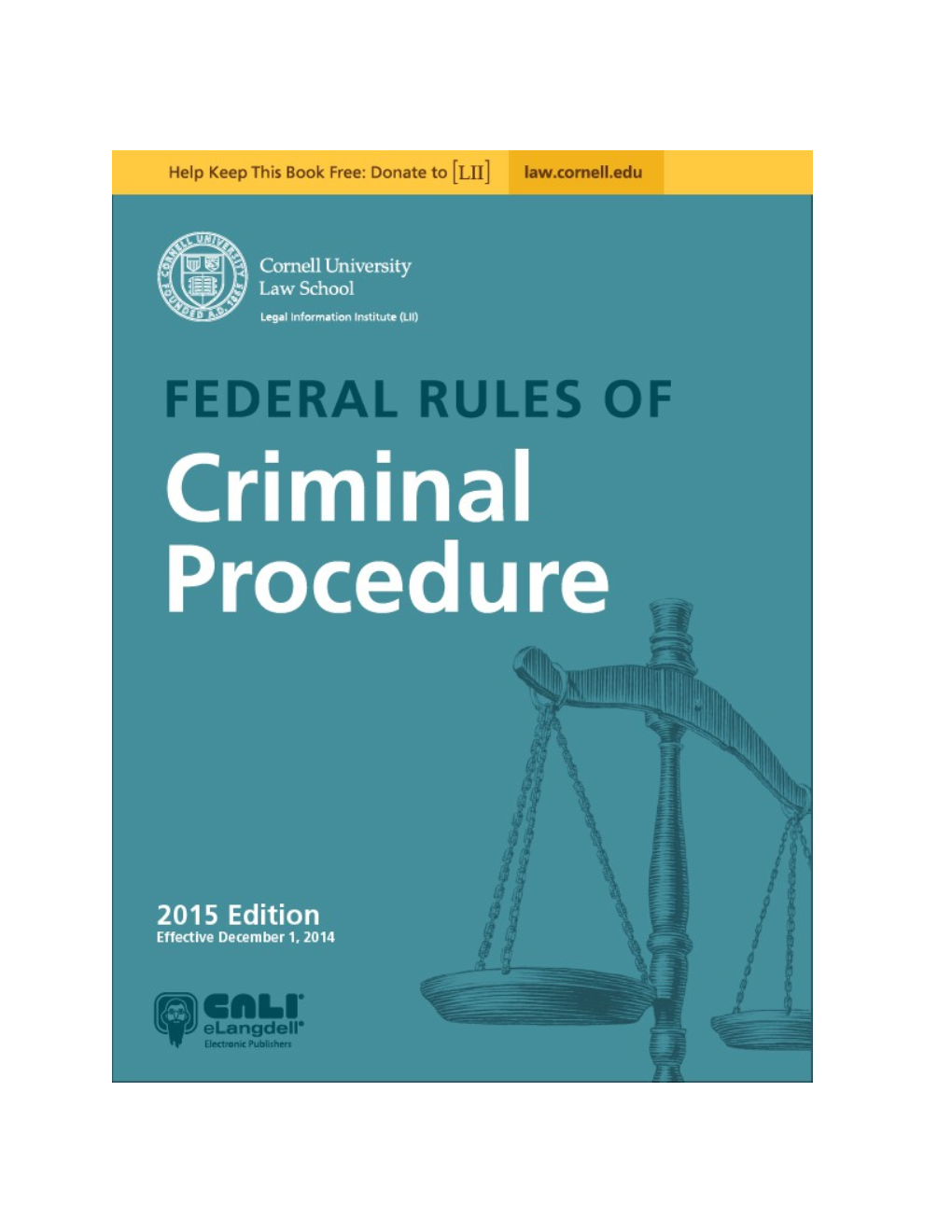 Federal Rules of Criminal Procedure, 2015 Edition