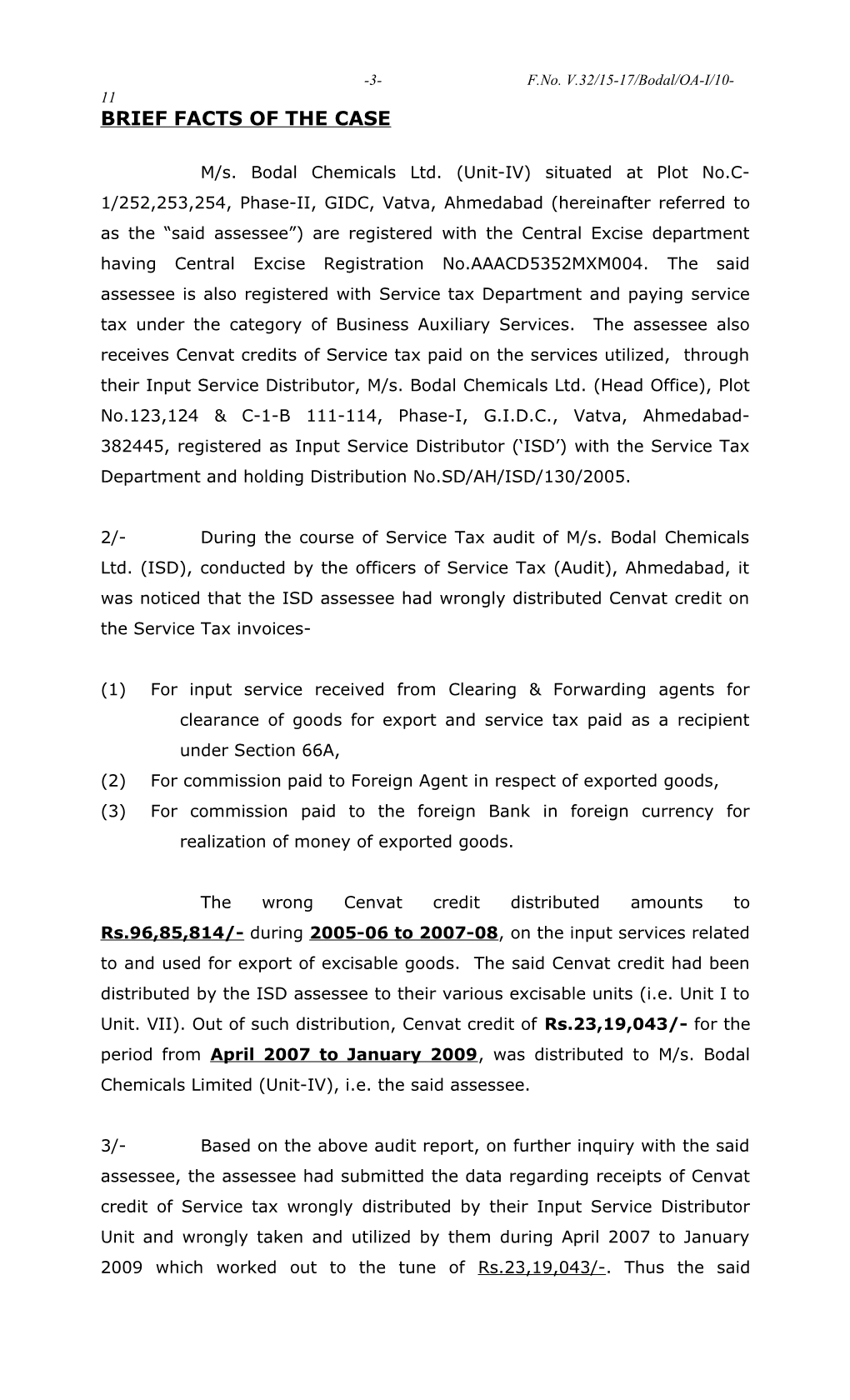 Office of the Deputy Commissioner of Central Excise, Division-Iii Central Excise Bhavan