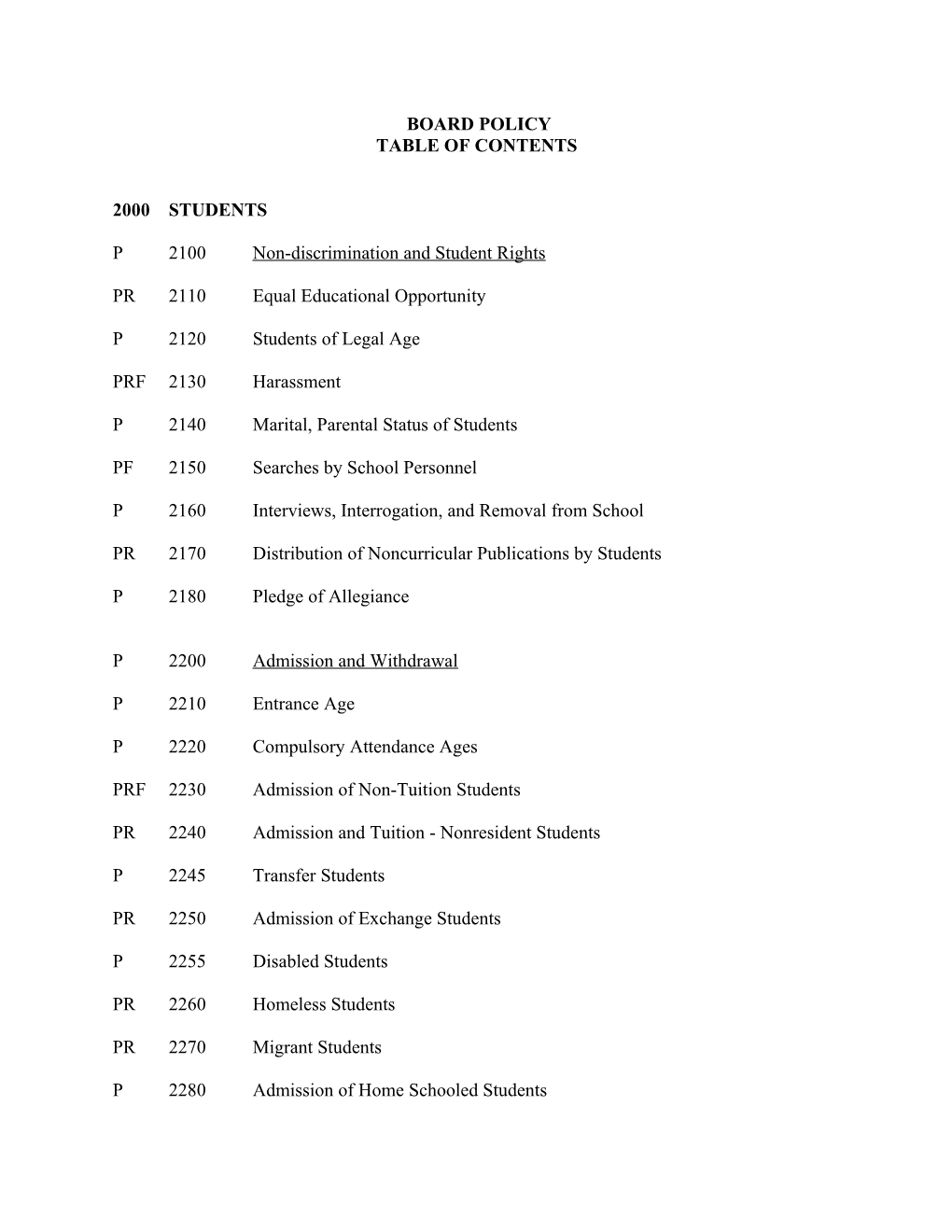 P2100non-Discrimination and Student Rights