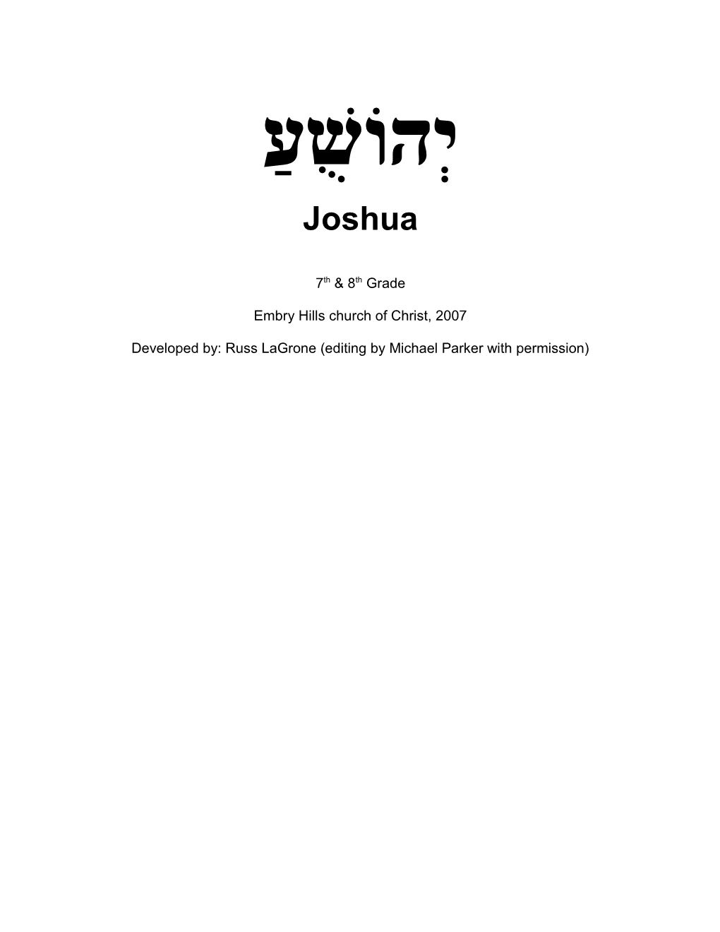 The Book of Joshua