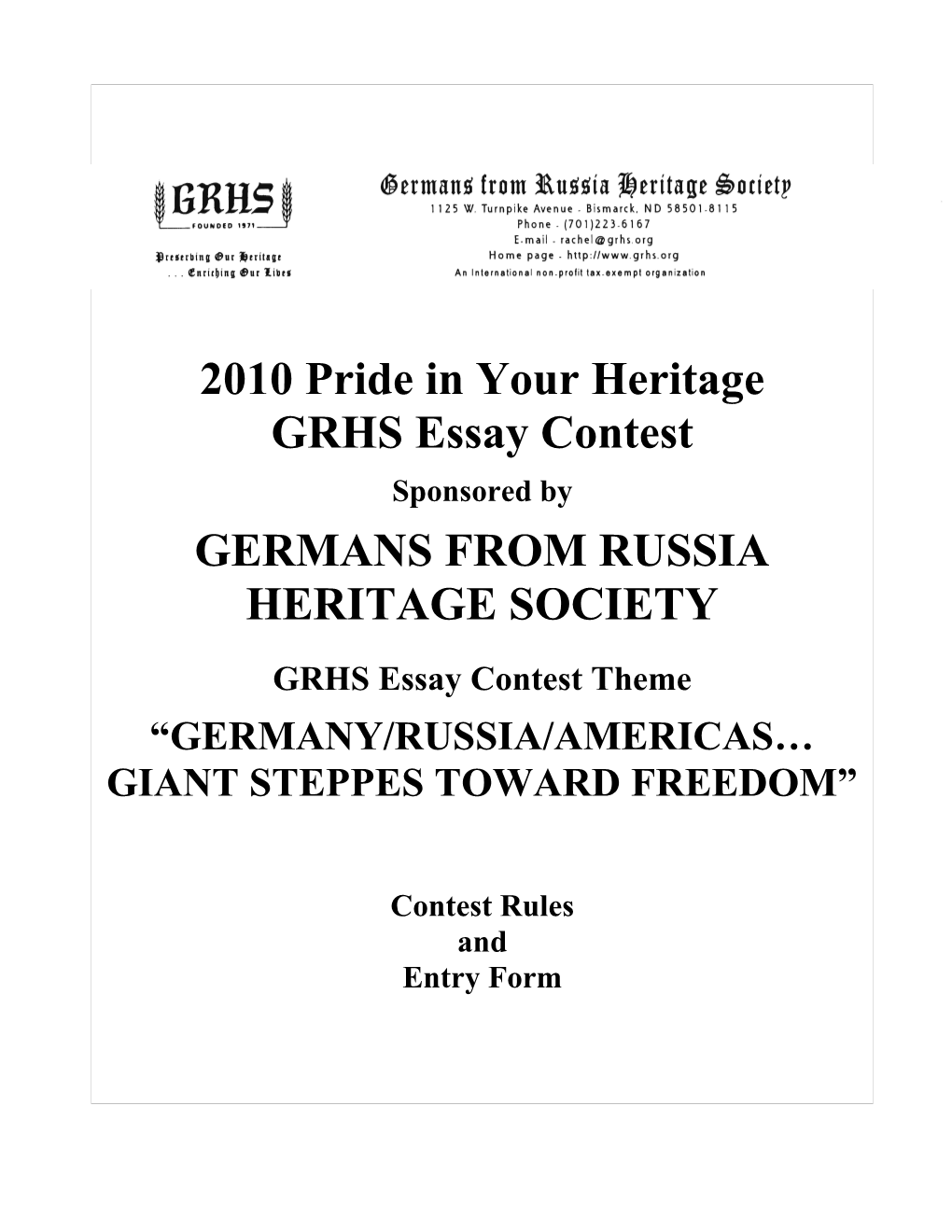 Germans from Russia Heritage Society (GRHS)