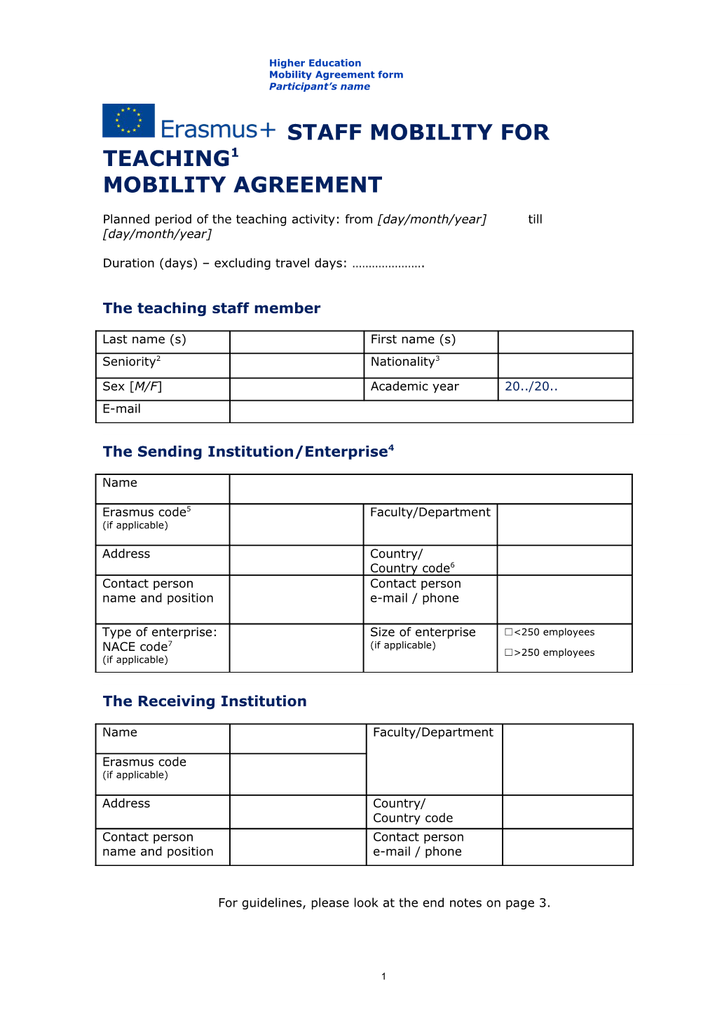 Staff Mobility for Teaching 1