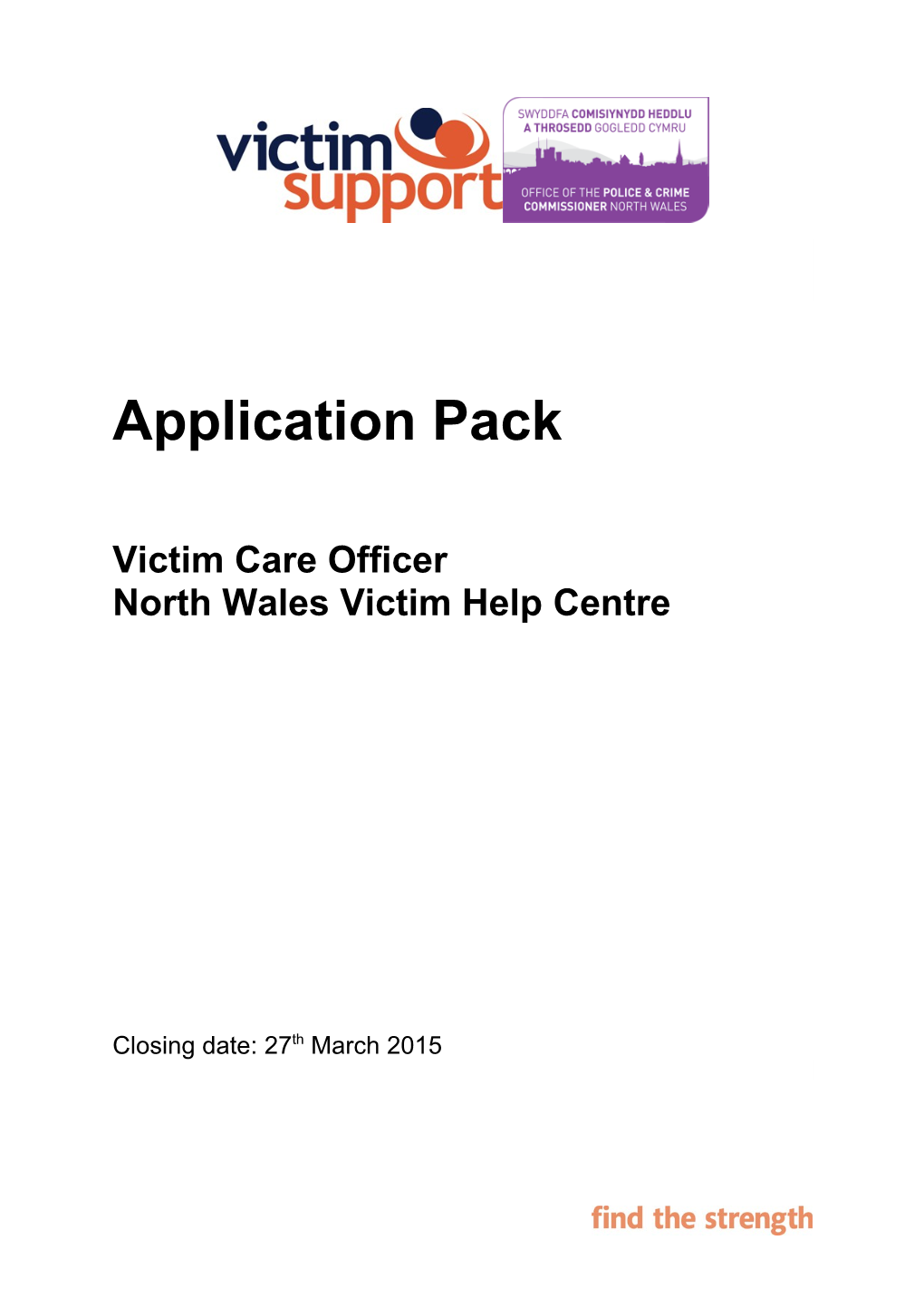 Application Pack Victim Care Officer North Wales