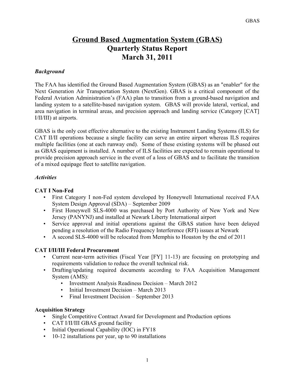 Ground Based Augmentation System (GBAS)