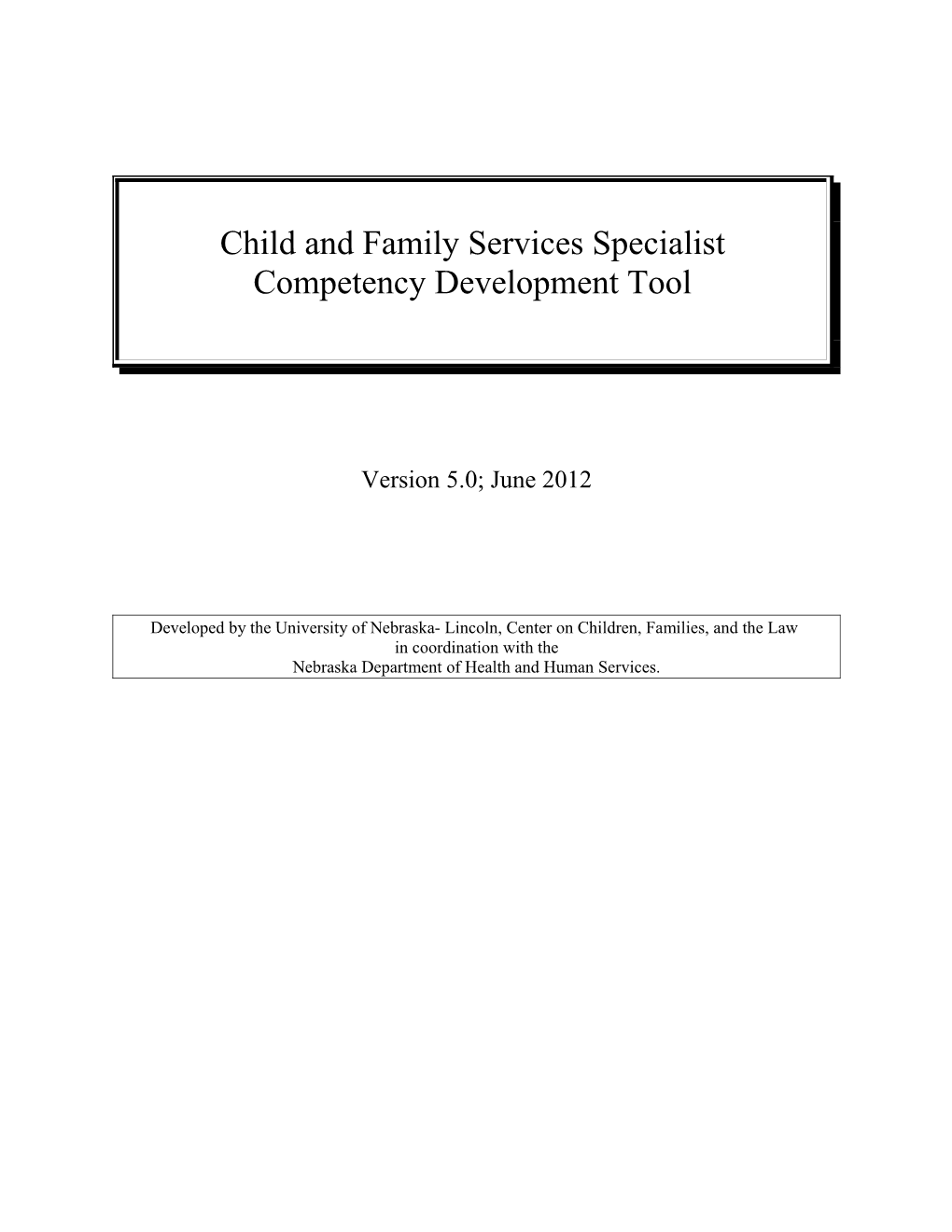 Child and Family Services Specialist