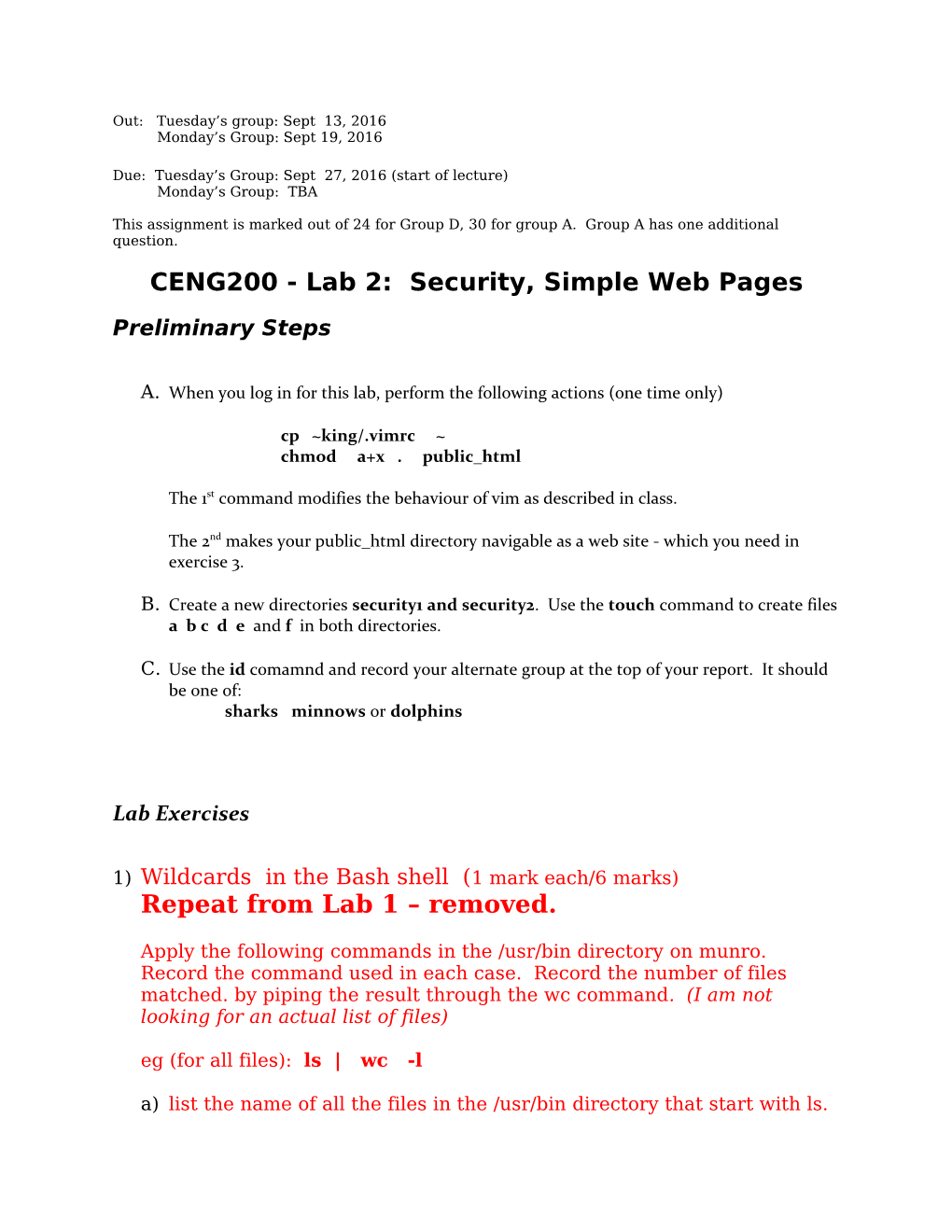 CENG200 - Lab 2: Security, Simple Web Pages