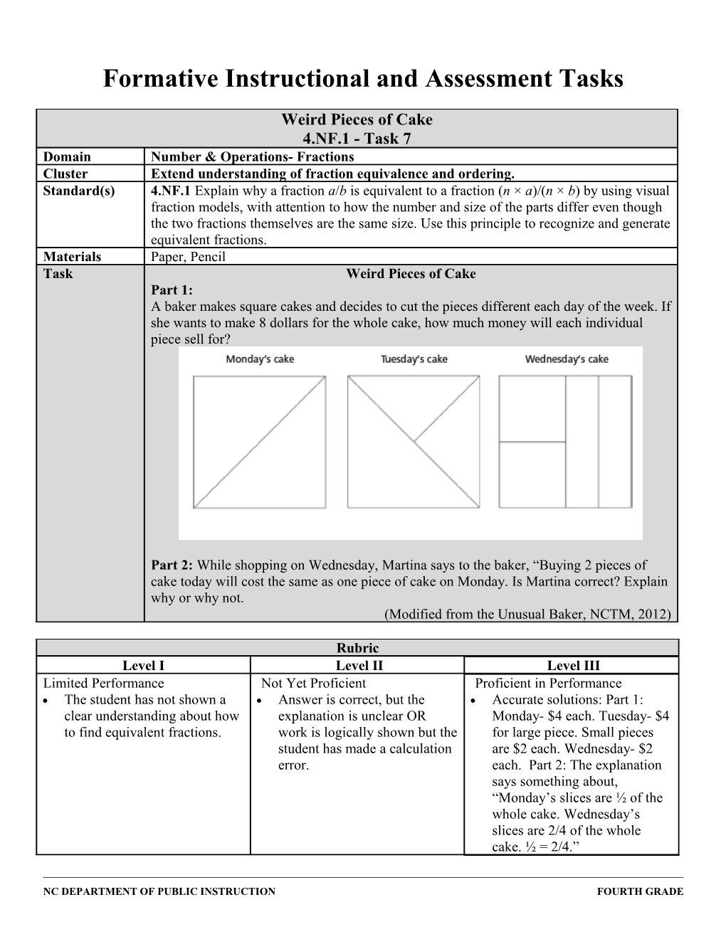 Formative Instructional and Assessment Tasks s5