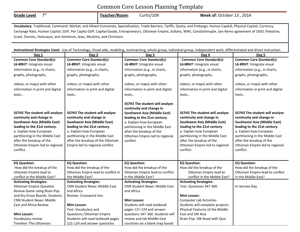 Common Core Lesson Planning Template s1