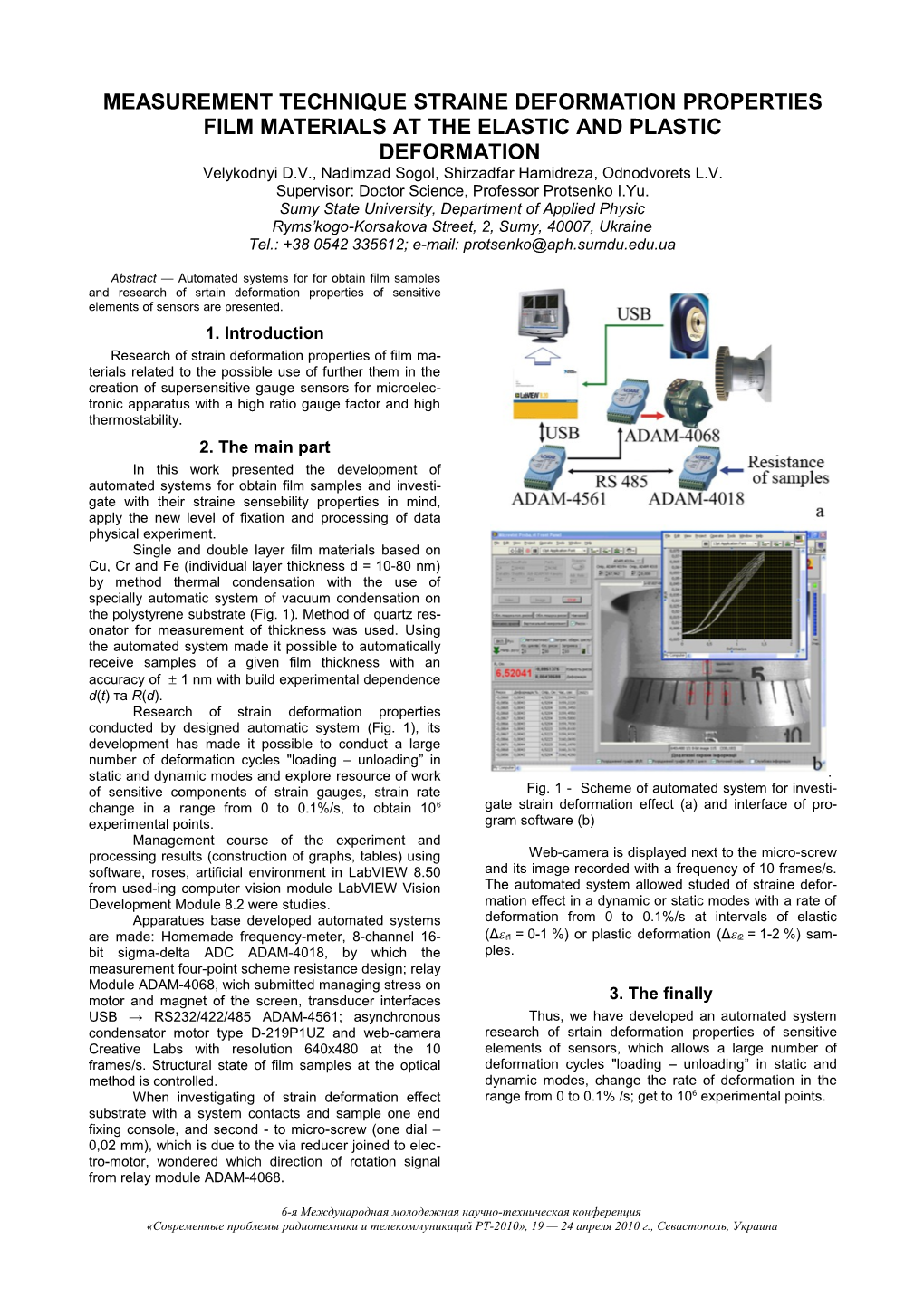 Measurement Techniquestraine DEFORMATION PROPERTIES Film Materialsat the Elastic and Plastic