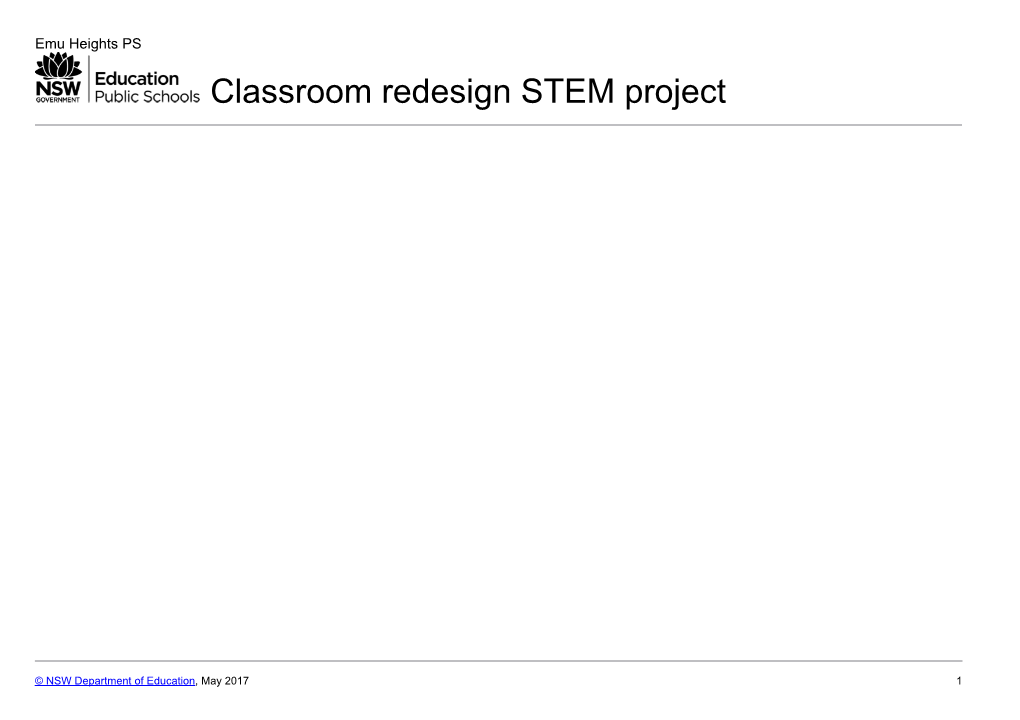 Emu Heights Public School STEM Project Classroom Redesign
