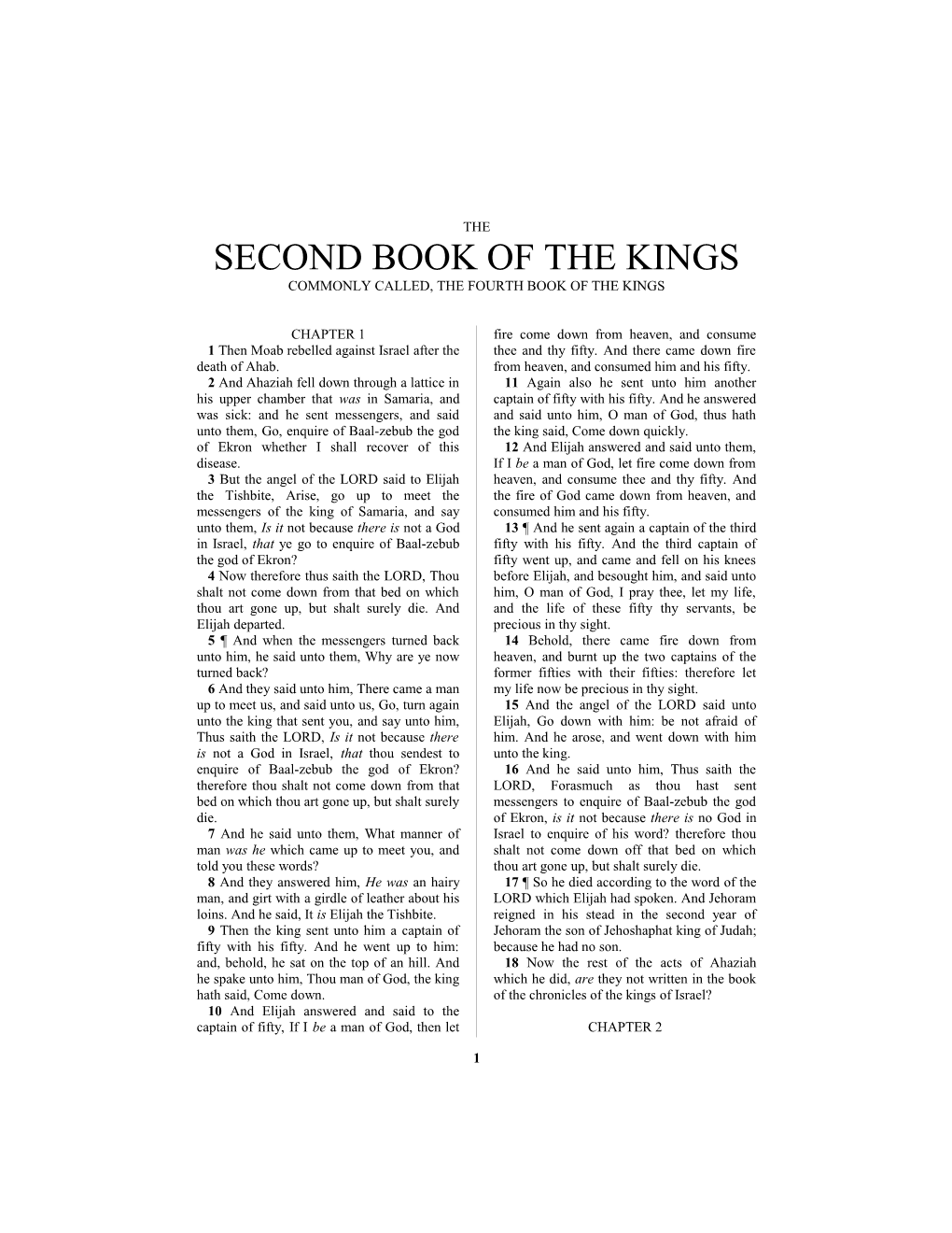 The Second Book of the Kings