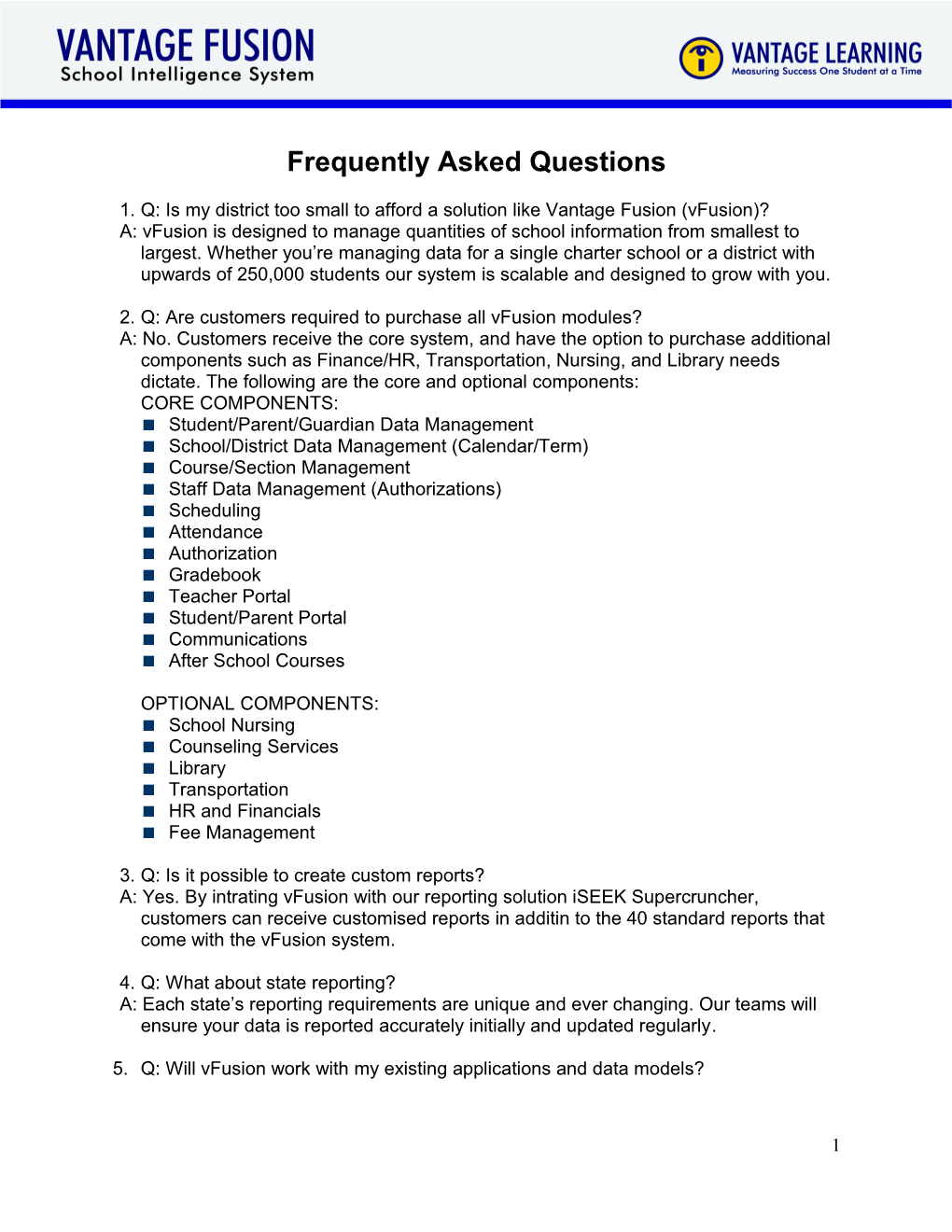 Frequently Asked Questions s19