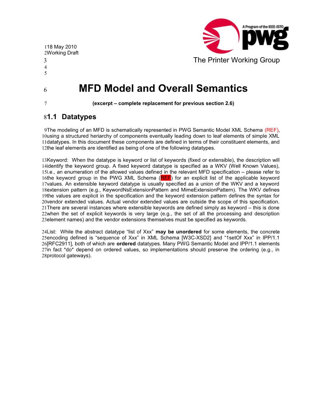 MFD Model and Overall Semantics