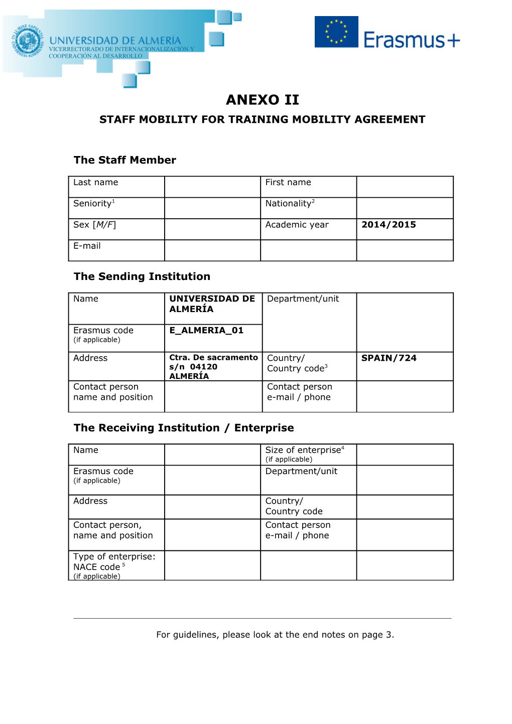 Staff Mobility for Trainingmobility Agreement