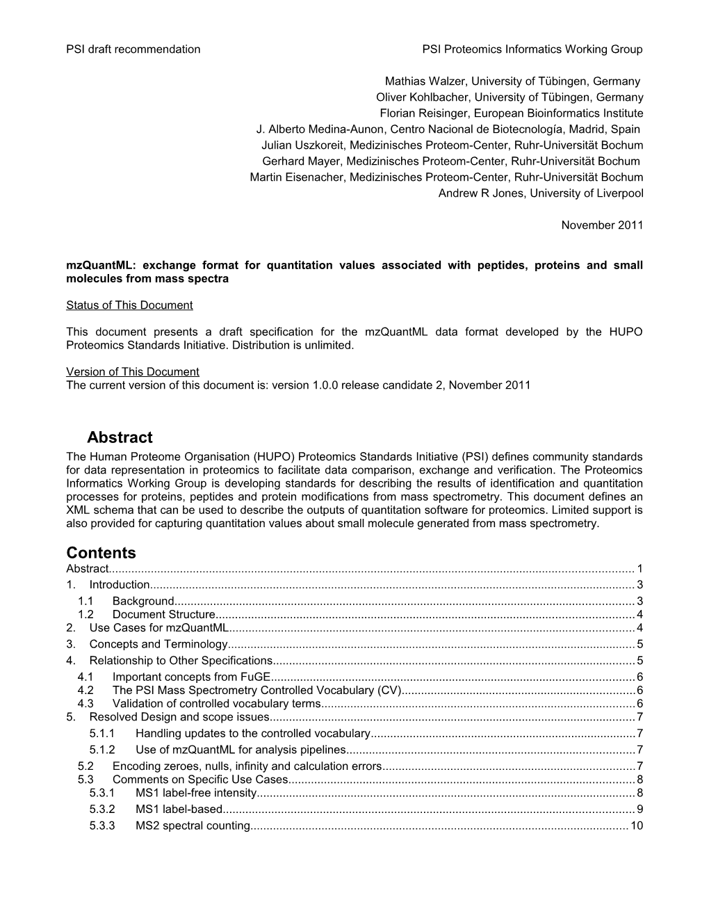 Analysisxml Specification Document