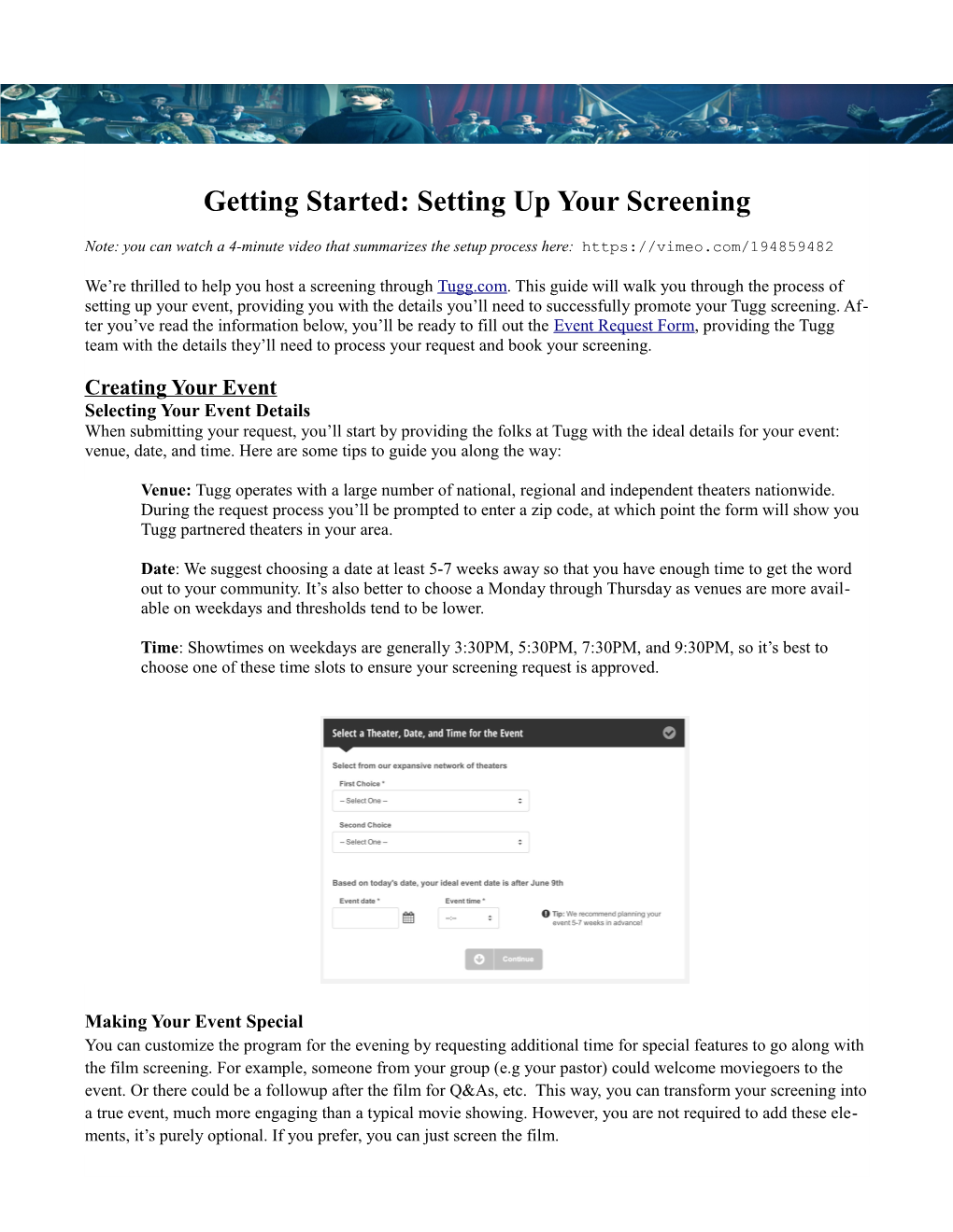 Getting Started: Setting up Your Screening