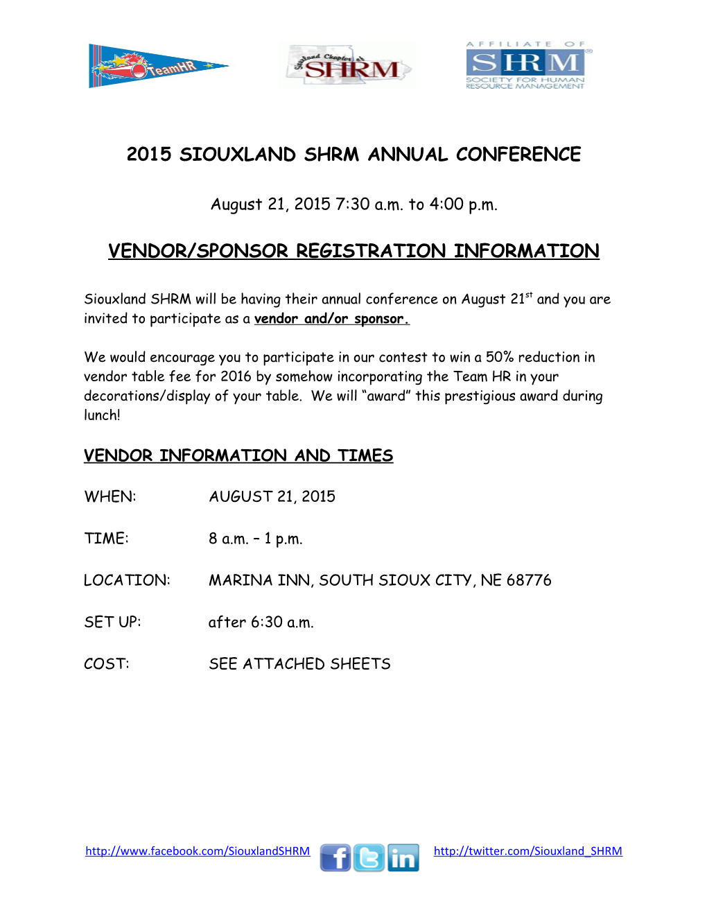 2015 Siouxland Shrm Annual Conference