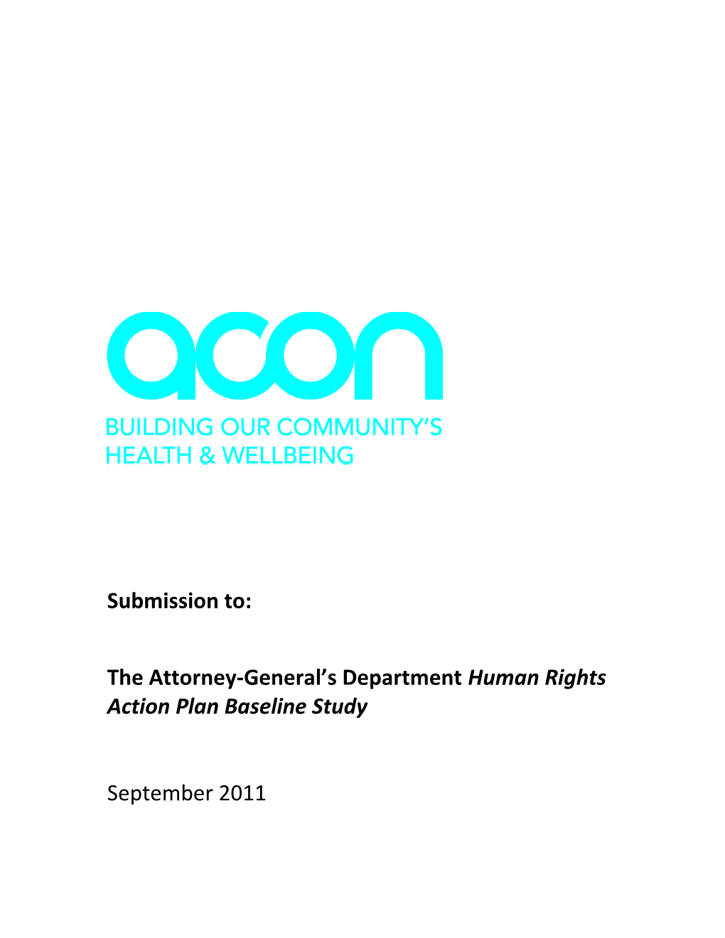 The Attorney-General S Department Human Rights Action Plan Baseline Study