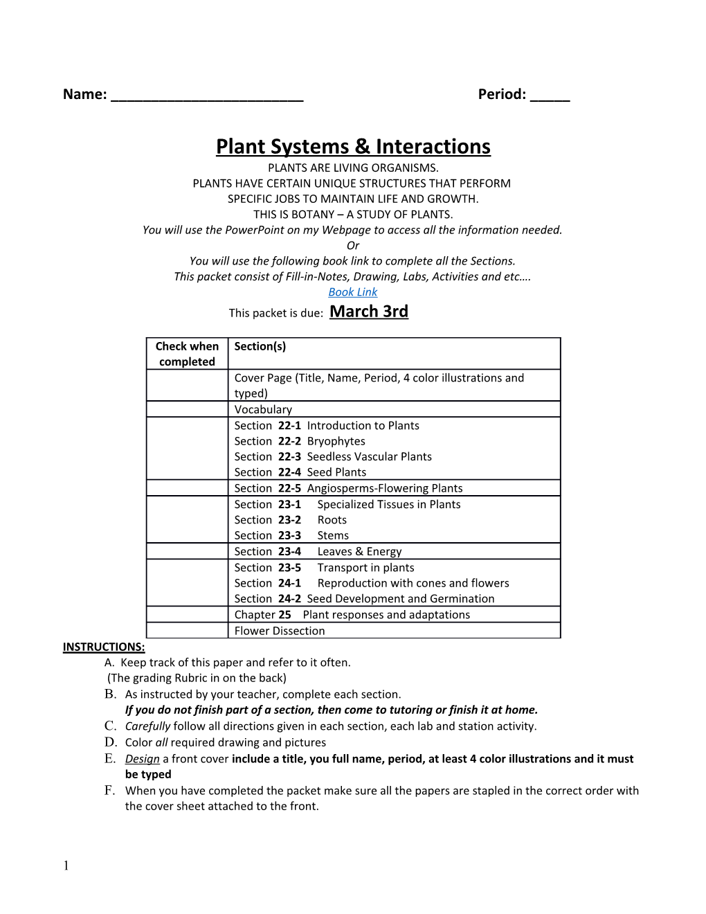 Plant Systems & Interactions