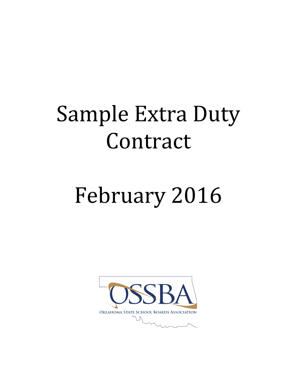 Sample Extra Duty Contract