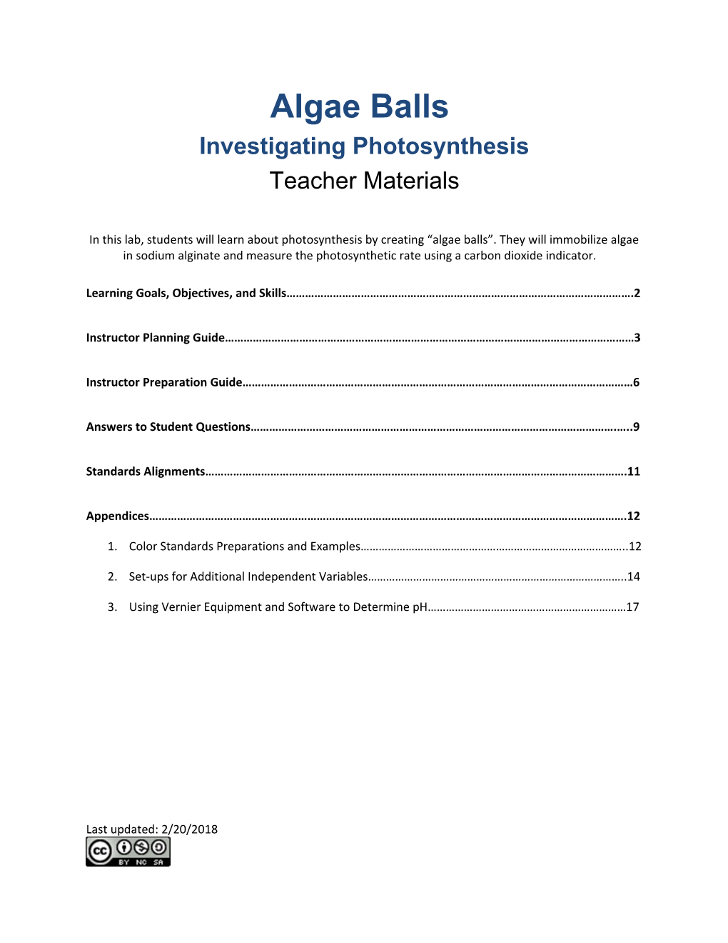 Investigating Photosynthesis