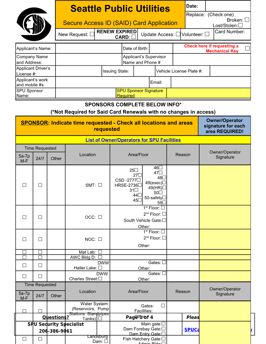 SPU Access Request Form