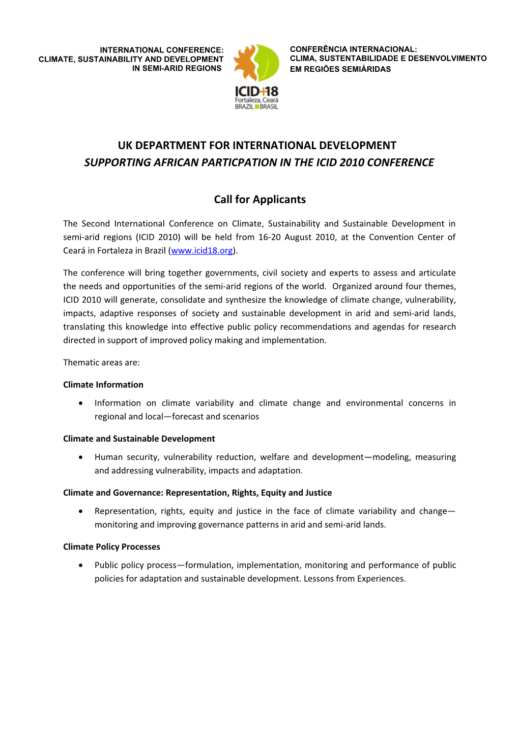 Uk Department for International Development