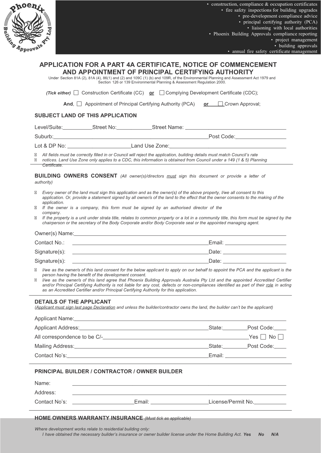 CC-CDC-PCA Form 1 May 2011 - Comm - Letterhead PCA - Blank